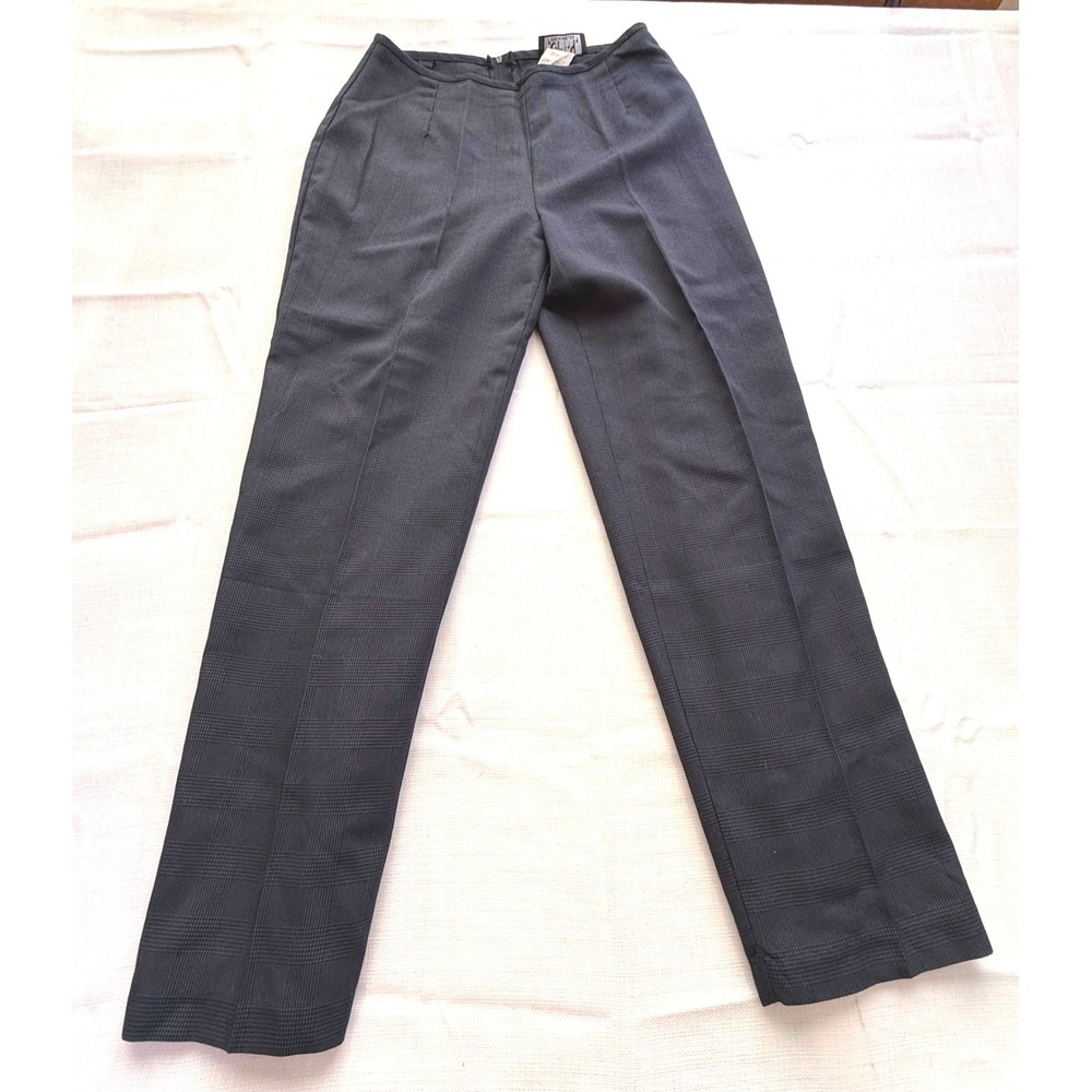 City Triangles Vintage 90s Blue Plaid High Waisted Straight Leg Pants Size 9
